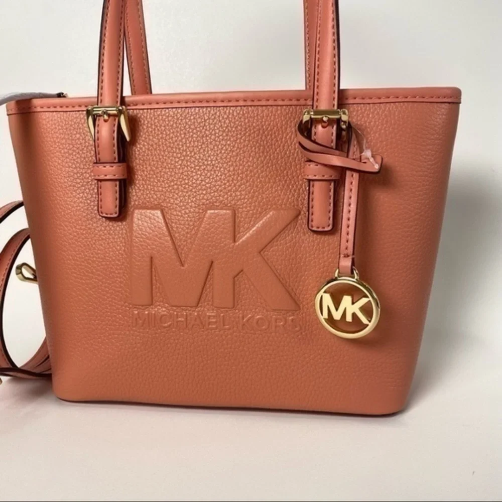 Michael Kors XS Satchel Crossbody Tote Bag Logo Embossed Top Zip Designer Purse
